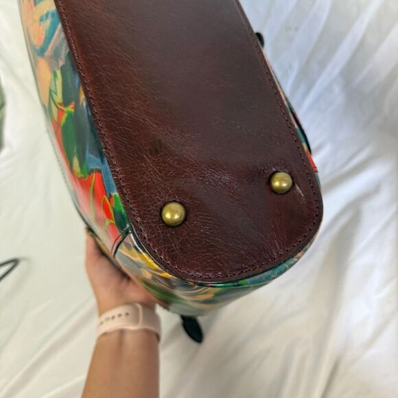 Patricia Nash Bolsena Leather Floral Bright Tote Shoulder Purse Bag Winter Bloom - Picture 5 of 14